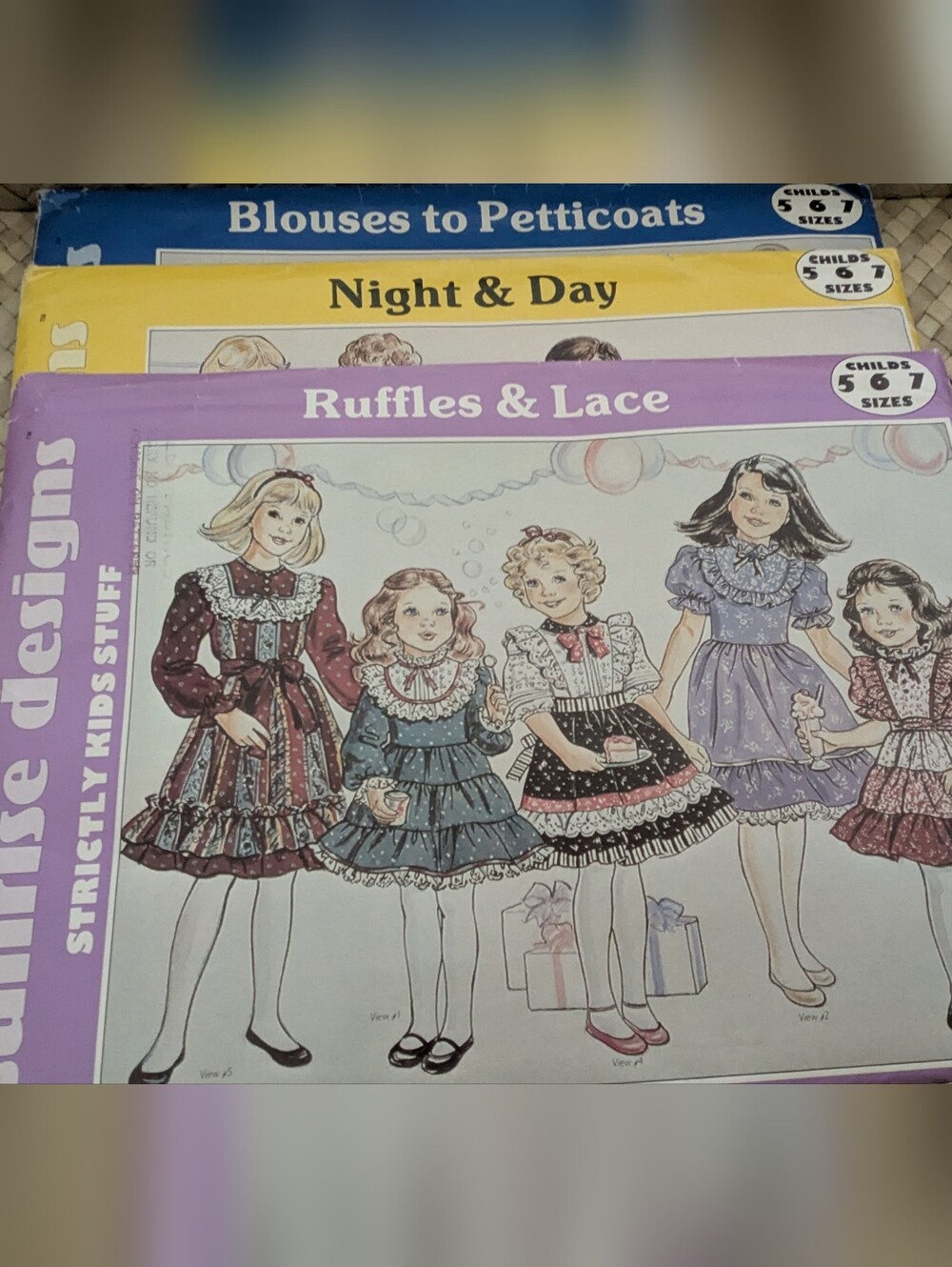 Sunrise Designs Strictly Kids Stuff Sewing Patterns - Set of 3 - Sizes 5,6,7